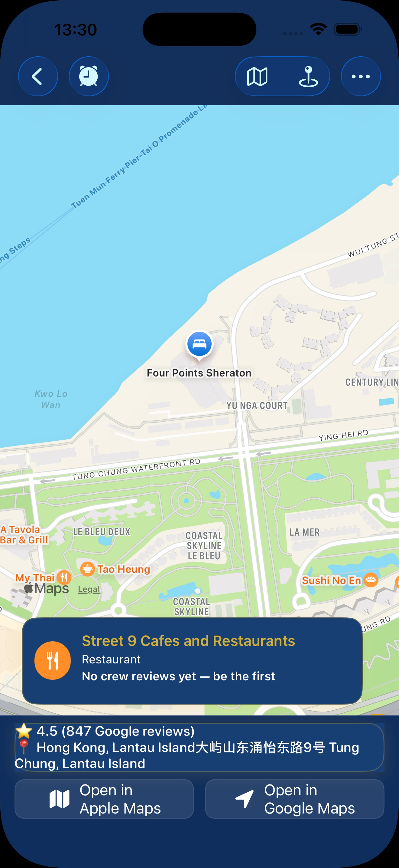 Avily layover hotel map